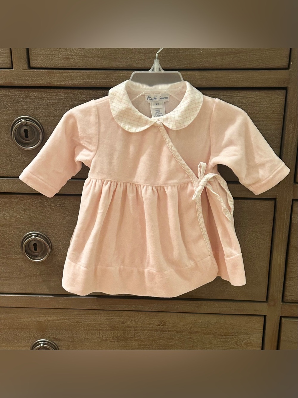 Ralph Lauren Baby Light Pink Peter Pan Collar Wrap Dress Top